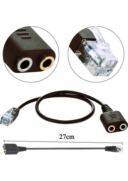 Voip-Kulaklık Kablosu Rj9 Erkek - 3.5mm Dişi Fiş Telefon Ahize Kulaklık Dönüştürücü indirimleri