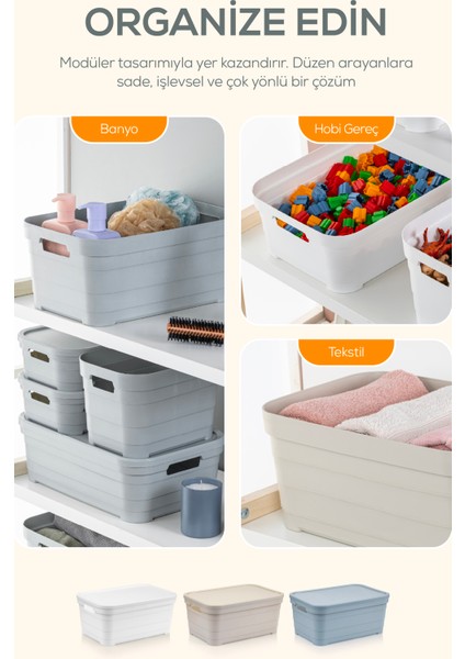 4'lü Kapaklı 10,8 Litre Saklama Kutusu Mavi indirimleri