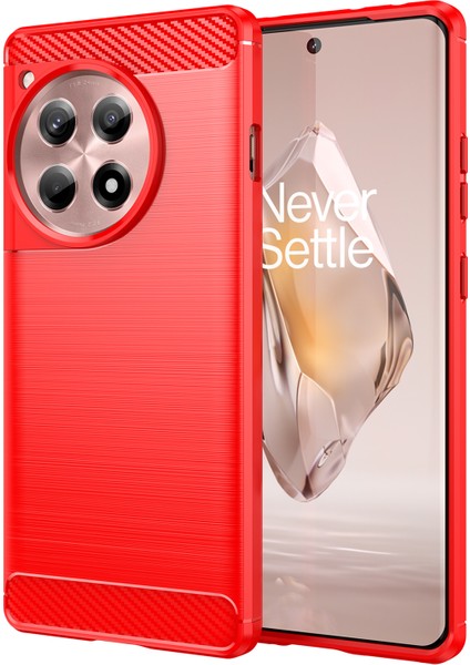 Oneplus 12R 5g/ace 3 5g Kılıf Fırçalanmış Tpu Parmak Izi Önleyici Telefon Kılıfı-Kırmızı (Yurt Dışından)