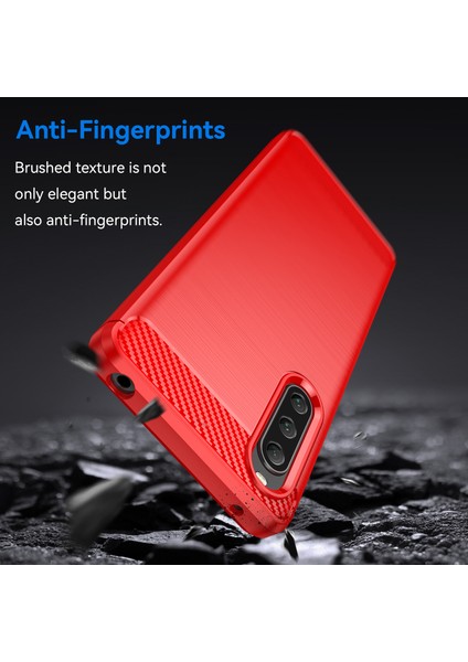 Sony Xperia 10 V Yumuşak Karbon Fiber Tpu Telefon Kılıfı Fırçalanmış Cep Telefonu Kapağı-Kırmızı (Yurt Dışından) fırsatları