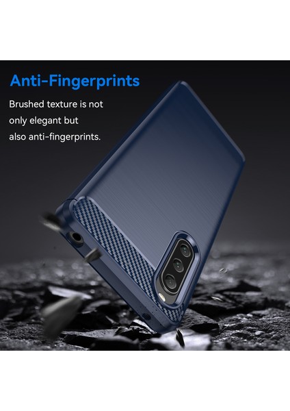 Sony Xperia 10 V Yumuşak Karbon Fiber Tpu Telefon Kılıfı Fırçalanmış Cep Telefonu Kapağı-Mavi (Yurt Dışından) fırsatları