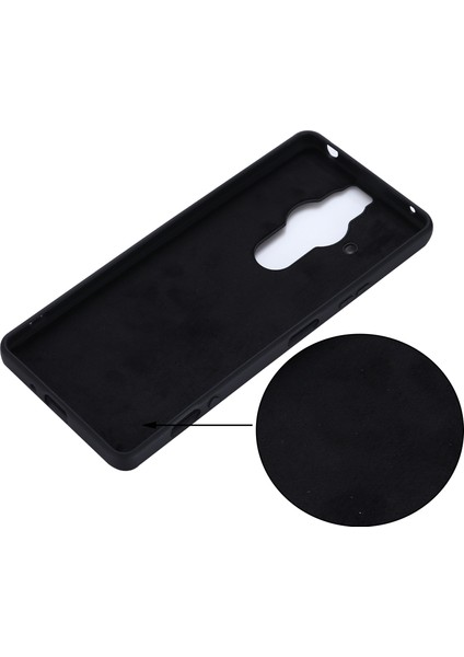 Sony Xperia Pro-I Sıvı Silikon Yumuşak Mikrofiber Astarlı Düşmeye Dayanıklı Telefon Kılıfı Kılıfı Kayışlı-Siyah (Yurt Dışından)