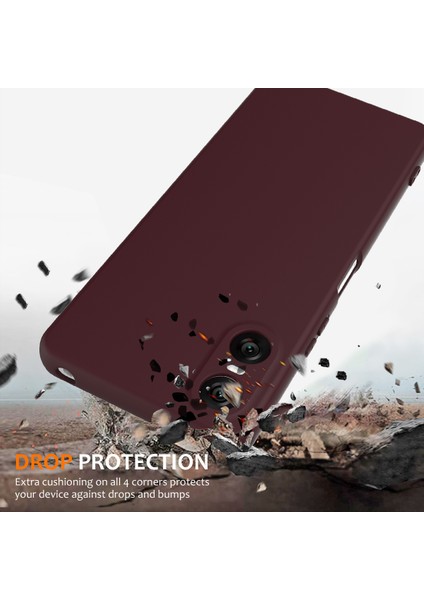 Sony Xperia 10 Vı Kılıfı Için Magsafe Anti-Düşme Sıvı Silikon Telefon Kılıfı ve Kordonu ile Uyumlu - Şarap Kırmızısı (Yurt Dışından) modelleri