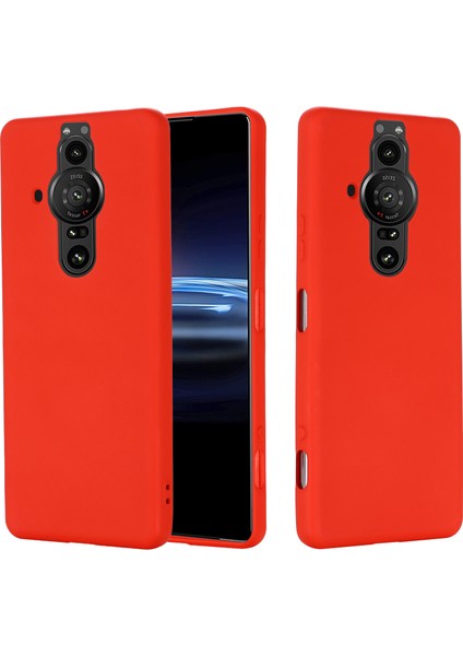Sony Xperia Pro-I Sıvı Silikon Yumuşak Mikrofiber Astarlı Düşmeye Dayanıklı Telefon Kılıfı Kılıfı Kayışlı-Kırmızı (Yurt Dışından) fiyatları