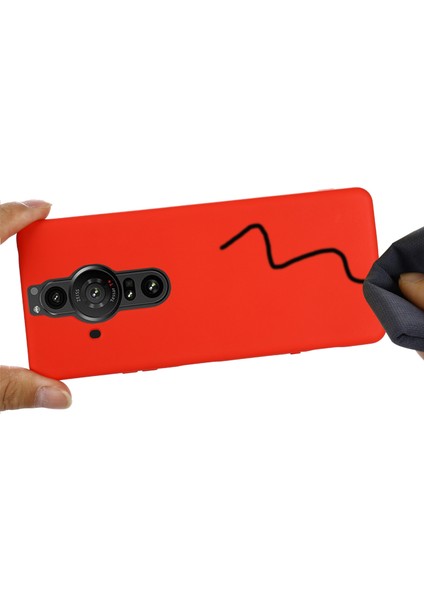 Sony Xperia Pro-I Sıvı Silikon Yumuşak Mikrofiber Astarlı Düşmeye Dayanıklı Telefon Kılıfı Kılıfı Kayışlı-Kırmızı (Yurt Dışından) indirimleri