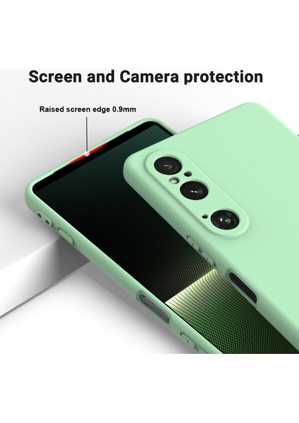 Sony Xperia 1 Vı Kılıf Sıvı Silikon Astar Yastık Düşme Korumalı Telefon Kılıfı Kayışlı-Yeşil (Yurt Dışından)