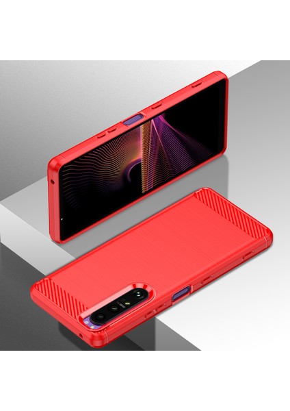 1.8mm Tpu Kılıf Karbon Fiber Doku Ince Işçilik Fırçalanmış Yüzey Bükülebilir Telefon Kılıfı Sony Xperia 1 Iıı 5g-Kırmızı (Yurt Dışından) fiyatları