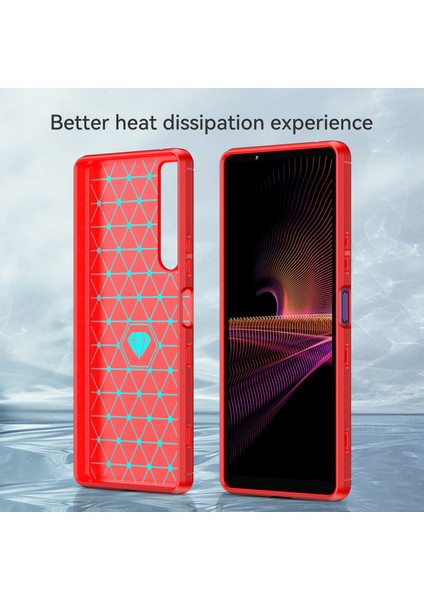 1.8mm Tpu Kılıf Karbon Fiber Doku Ince Işçilik Fırçalanmış Yüzey Bükülebilir Telefon Kılıfı Sony Xperia 1 Iıı 5g-Kırmızı (Yurt Dışından) modelleri