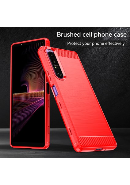 1.8mm Tpu Kılıf Karbon Fiber Doku Ince Işçilik Fırçalanmış Yüzey Bükülebilir Telefon Kılıfı Sony Xperia 1 Iıı 5g-Kırmızı (Yurt Dışından) fırsatları