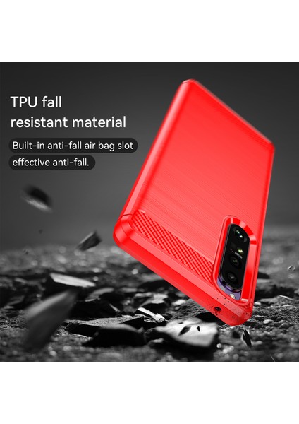 1.8mm Tpu Kılıf Karbon Fiber Doku Ince Işçilik Fırçalanmış Yüzey Bükülebilir Telefon Kılıfı Sony Xperia 1 Iıı 5g-Kırmızı (Yurt Dışından) indirimleri