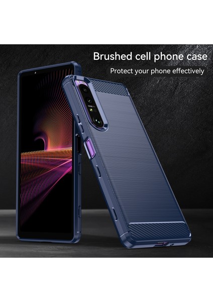 1.8mm Tpu Kılıf Karbon Fiber Doku Ince Işçilik Fırçalanmış Yüzey Bükülebilir Telefon Kılıfı Sony Xperia 1 Iıı 5g-Mavi (Yurt Dışından) fırsatları