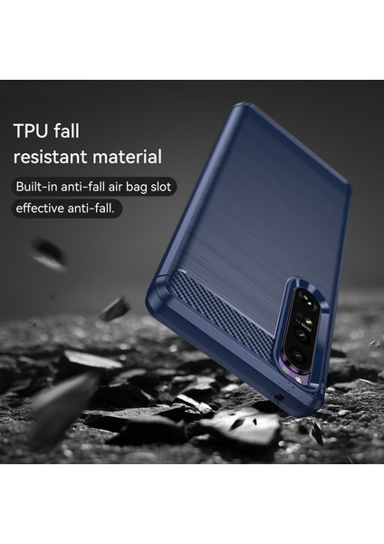 1.8mm Tpu Kılıf Karbon Fiber Doku Ince Işçilik Fırçalanmış Yüzey Bükülebilir Telefon Kılıfı Sony Xperia 1 Iıı 5g-Mavi (Yurt Dışından) indirimleri