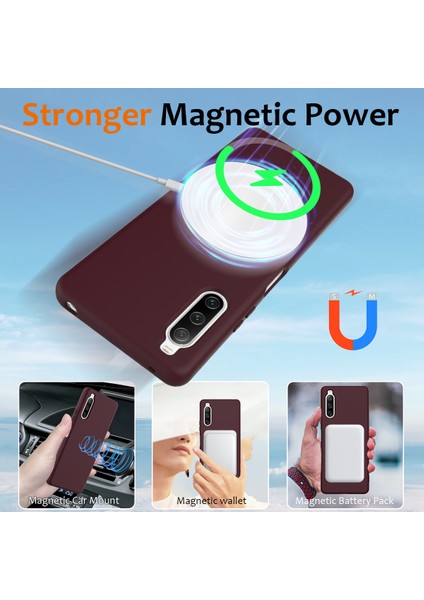 Sony Xperia 10 Iv 5g Kılıfı Magsafe Sıvı Silikon Telefon Kılıfı ile Uyumlu Kordonlu-Şarap Kırmızısı (Yurt Dışından) fırsatları