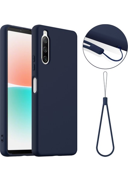 Sony Xperia 10 Iv 5g Kılıf Magsafe Sıvı Silikon Telefon Kılıfı ile Uyumlu Kordonlu-Koyu Mavi (Yurt Dışından)