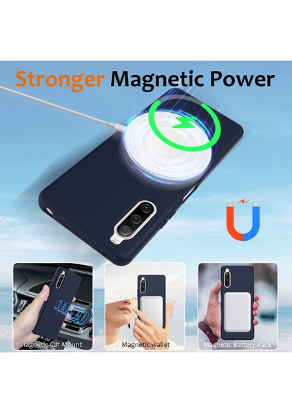 Sony Xperia 10 Iv 5g Kılıf Magsafe Sıvı Silikon Telefon Kılıfı ile Uyumlu Kordonlu-Koyu Mavi (Yurt Dışından) fırsatları