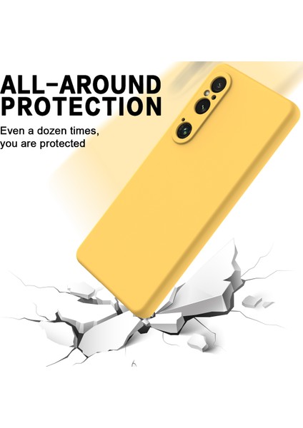 Sony Xperia 1 Vı Kılıf Sıvı Silikon Astar Yastık Düşme Korumalı Telefon Kılıfı Kayışlı-Sarı (Yurt Dışından) indirimleri