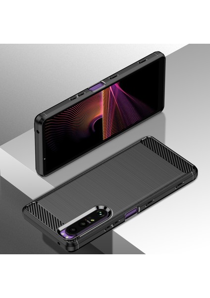 1.8mm Tpu Kılıf Karbon Fiber Doku Ince Işçilik Fırçalanmış Yüzey Bükülebilir Telefon Kılıfı Sony Xperia 1 Iıı 5g-Siyah (Yurt Dışından) fiyatları
