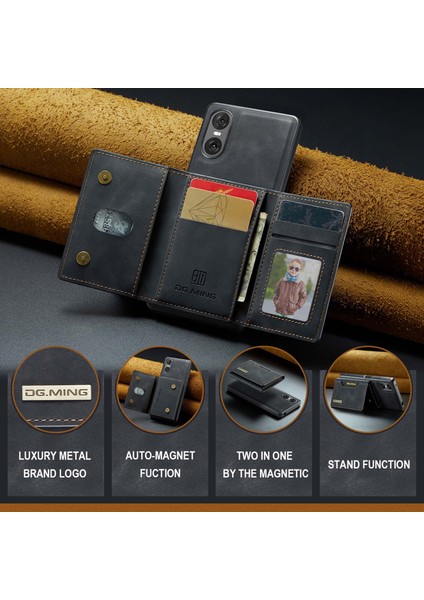 Dg.mıng M2 Serisi Sony Xperia 10 Vı Kılıf Çıkarılabilir Cüzdan Pu+Pc+Tpu Telefon Kılıfı-Siyah (Yurt Dışından) fırsatları