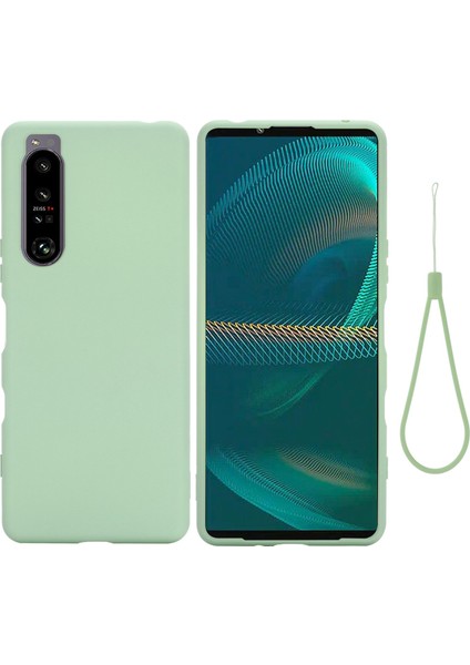 Sony Xperia 1 Iv 5g Hafif Düşmeye Karşı Sıvı Silikon Telefon Kılıfı Yumuşak Mikrofiber Astar Yastık Çizilmeye Kılıfı-Yeşil (Yurt Dışından)