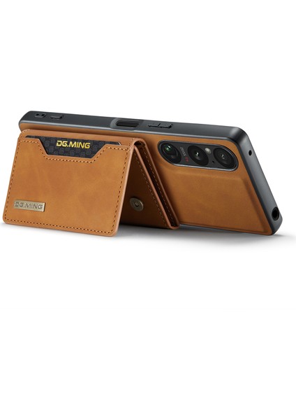 Dg.mıng M2 Serisi Sony Xperia 1 V Manyetik Cüzdan Telefon Kılıfı Pu+Pc+Tpu Destekli Telefon Kılıfı-Kahverengi (Yurt Dışından) modelleri