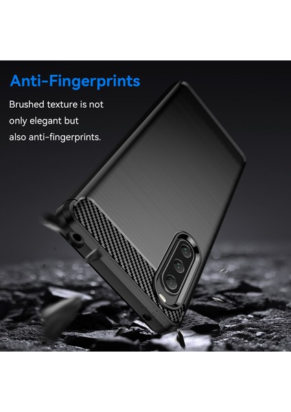 Sony Xperia 10 V Yumuşak Karbon Fiber Tpu Telefon Kılıfı Fırçalanmış Cep Telefonu Kapağı-Siyah (Yurt Dışından) fırsatları