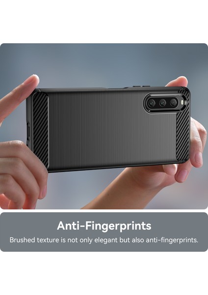 Sony Xperia 10 V Yumuşak Karbon Fiber Tpu Telefon Kılıfı Fırçalanmış Cep Telefonu Kapağı-Siyah (Yurt Dışından) indirimleri