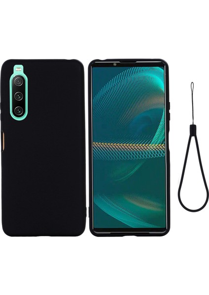 Sony Xperia 10 Iv 5g Için Düşmeye Dayanıklı Sıvı Silikon Telefon Kılıfı Yumuşak Mikrofiber Astar Yastık Çizilmez Koruyucu Kılıf-Siyah (Yurt Dışından)