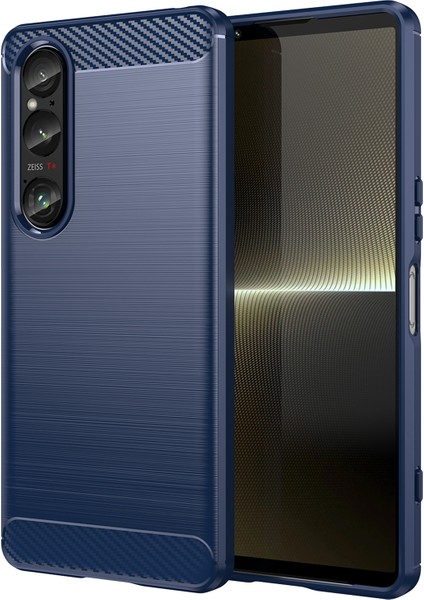 Sony Xperia 1 Vı Kılıf Tpu Ultra Ince Karbon Fiber Doku Telefon Kılıfı-Mavi (Yurt Dışından)