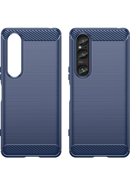 Sony Xperia 1 Vı Kılıf Tpu Ultra Ince Karbon Fiber Doku Telefon Kılıfı-Mavi (Yurt Dışından)