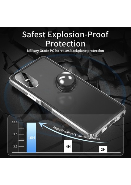 Sony Xperia 10 Vı Temperli Cam Kılıf Metal Çerçeve Şeffaf Pc Arka Manyetik Telefon Kılıfı-Gümüş (Yurt Dışından) fırsatları