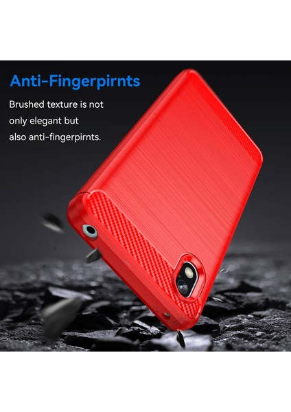 Sony Xperia Ace Iıı Tpu Koruyucu Telefon Kılıfı Çizilmez Karbon Fiber Doku Fırçalanmış Yüzey Kılıfı-Kırmızı (Yurt Dışından) modelleri