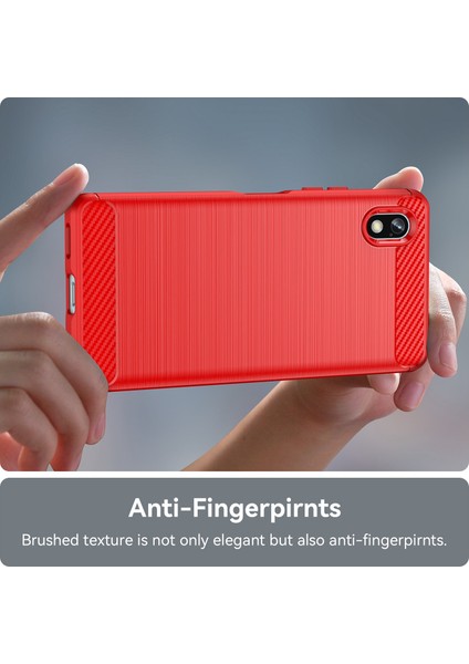 Sony Xperia Ace Iıı Tpu Koruyucu Telefon Kılıfı Çizilmez Karbon Fiber Doku Fırçalanmış Yüzey Kılıfı-Kırmızı (Yurt Dışından) fırsatları