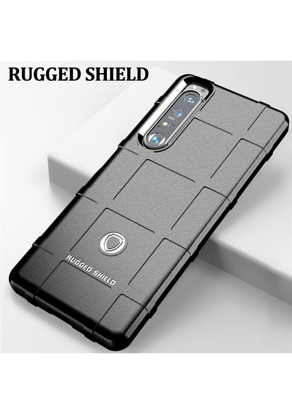Darbeye Dayanıklı Sağlam Kare Izgara Doku Tpu Telefon Kılıfı Sony Xperia 1 Iıı 5g-Siyah (Yurt Dışından) fiyatları