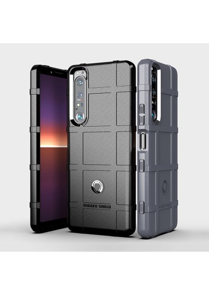 Darbeye Dayanıklı Sağlam Kare Izgara Doku Tpu Telefon Kılıfı Sony Xperia 1 Iıı 5g-Siyah (Yurt Dışından) indirimleri