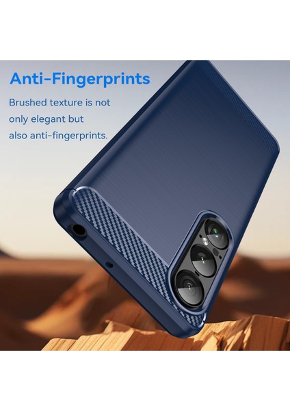 Sony Xperia 1 Vıı Kılıf Koruyucu Telefon Kılıfı Karbon Fiber Doku Fırçalanmış-Mavi (Yurt Dışından) fırsatları