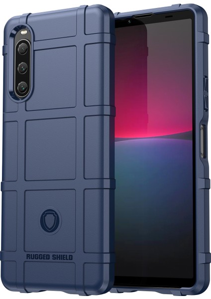 Sony Xperia 10 V Yumuşak Tpu Telefon Kılıfı Sağlam Kare Izgara Doku Çizilmeye Dayanıklı Koruyucu Kılıf-Mavi (Yurt Dışından)