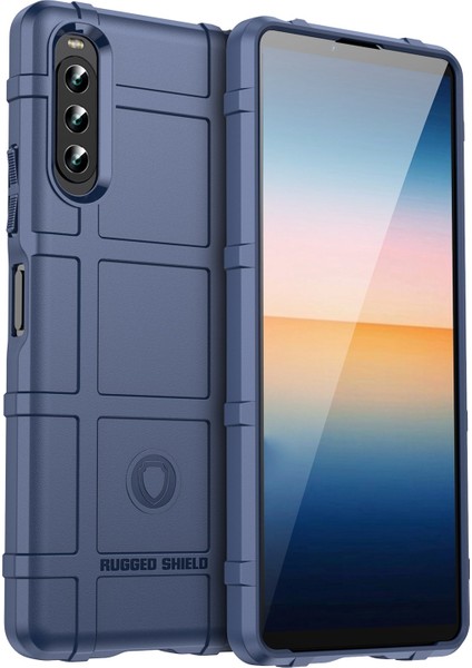 Sony Xperia 10 Iv Kalınlaştırılmış Tpu Koruyucu Kılıf Sağlam Kare Izgara Cep Telefonu Kılıfı-Mavi (Yurt Dışından)