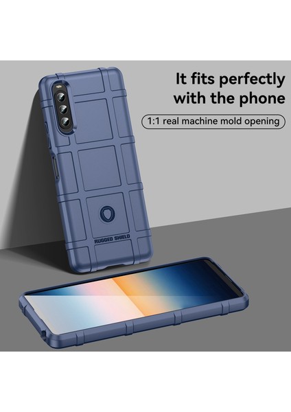 Sony Xperia 10 Iv Kalınlaştırılmış Tpu Koruyucu Kılıf Sağlam Kare Izgara Cep Telefonu Kılıfı-Mavi (Yurt Dışından) fiyatları