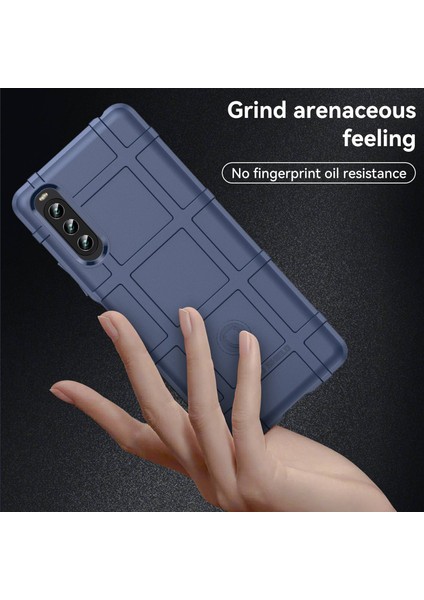 Sony Xperia 10 Iv Kalınlaştırılmış Tpu Koruyucu Kılıf Sağlam Kare Izgara Cep Telefonu Kılıfı-Mavi (Yurt Dışından) modelleri
