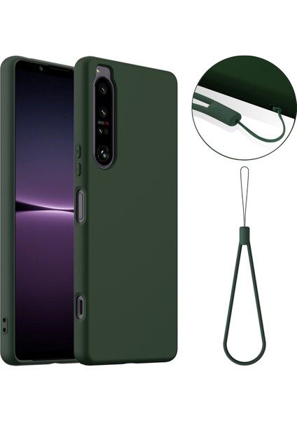 Sony Xperia 1 Iv 5g Kılıfı Magsafe Sıvı Silikon Telefon Kılıfı ile Uyumlu Kordonlu-Koyu Yeşil (Yurt Dışından)