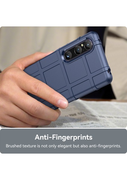 Sony Xperia 1 V Yumuşak Tpu Telefon Kılıfı Sağlam Kare Izgara Doku Kaymaz Kapak-Mavi (Yurt Dışından) indirimleri