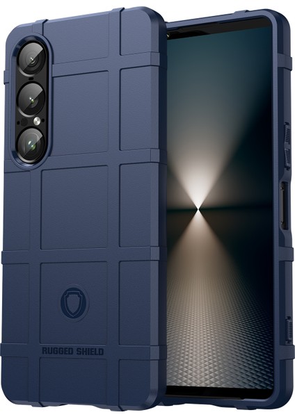 Sony Xperia 1 Vıı Kılıf Izgara Tasarım Yumuşak Tpu Çizilmeye Dayanıklı Telefon Kılıfı-Mavi (Yurt Dışından)