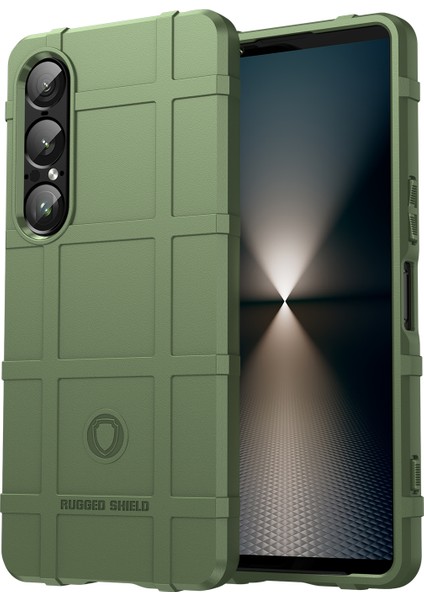 Sony Xperia 1 Vıı Kılıf Izgara Tasarım Yumuşak Tpu Çizilmeye Dayanıklı Telefon Kılıfı-Yeşil (Yurt Dışından)