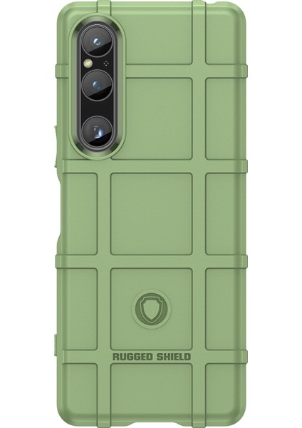 Sony Xperia 1 V Yumuşak Tpu Telefon Kılıfı Sağlam Kare Izgara Doku Kaymaz Kapak-Yeşil (Yurt Dışından) fiyatları