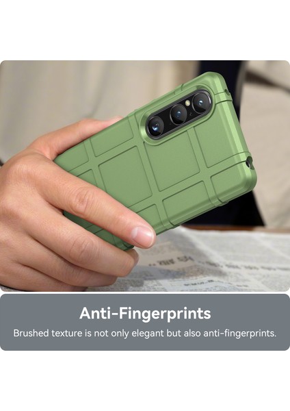 Sony Xperia 1 V Yumuşak Tpu Telefon Kılıfı Sağlam Kare Izgara Doku Kaymaz Kapak-Yeşil (Yurt Dışından) indirimleri