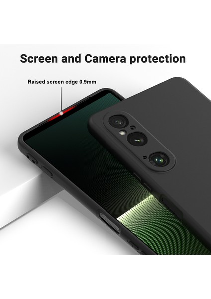 Sony Xperia 1 Vı Kılıf Sıvı Silikon Astar Yastık Düşme Korumalı Telefon Kılıfı Kayışlı-Siyah (Yurt Dışından)