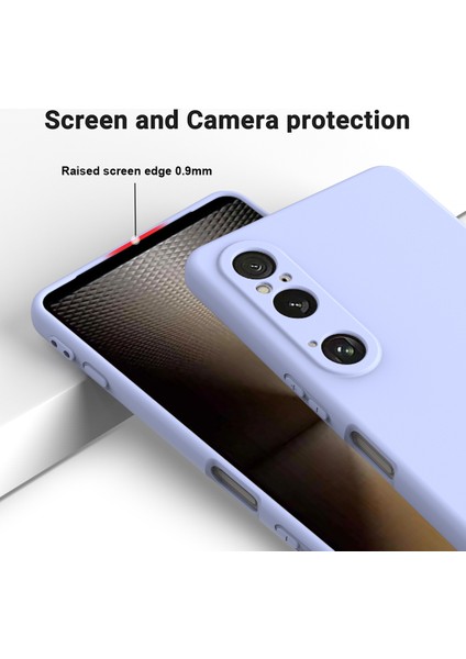 Sony Xperia 1 Vı Kılıf Sıvı Silikon Astar Yastık Düşme Korumalı Telefon Kılıfı Kayışlı-Mor (Yurt Dışından)