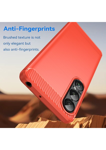 Sony Xperia 1 Vıı Kılıf Koruyucu Telefon Kılıfı Karbon Fiber Doku Fırçalanmış-Kırmızı (Yurt Dışından) fırsatları