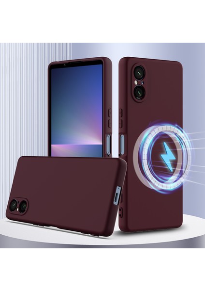Sony Xperia 5 V Kılıfı Magsafe Sıvı Silikon Telefon Kılıfı ile Uyumludur - Kordonlu - Şarap Kırmızısı (Yurt Dışından) fiyatları