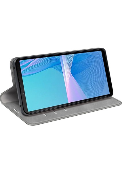 Sony Xperia 10 Iv Pu Deri Cüzdan Kapaklı Kılıf 3 Kart Yuvası Manyetik Otomatik Emilen Cilt Dokunma Hissi Standı Folio Telefon Kılıfı-Gri (Yurt Dışından) modelleri